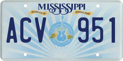 MS license plate ACV951