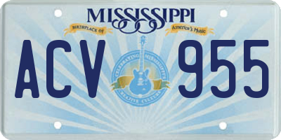 MS license plate ACV955