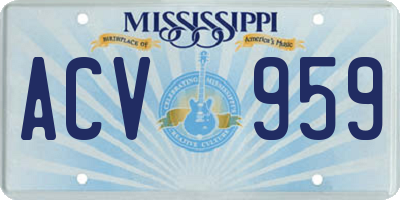MS license plate ACV959