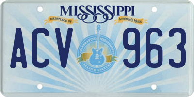 MS license plate ACV963