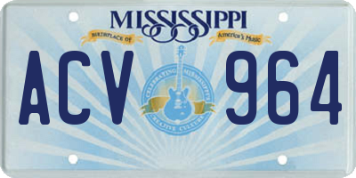 MS license plate ACV964
