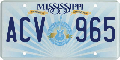 MS license plate ACV965
