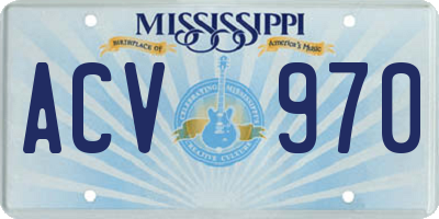 MS license plate ACV970