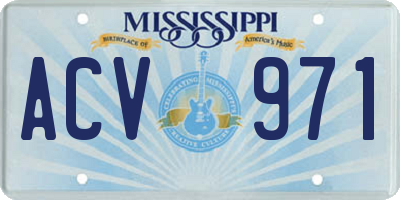 MS license plate ACV971