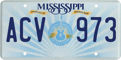 MS license plate ACV973