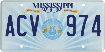 MS license plate ACV974