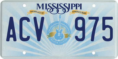 MS license plate ACV975