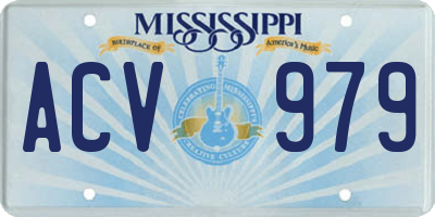 MS license plate ACV979
