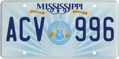 MS license plate ACV996