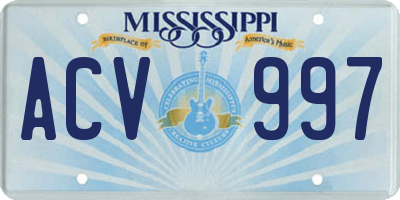 MS license plate ACV997