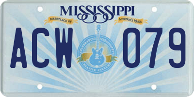 MS license plate ACW079