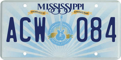 MS license plate ACW084