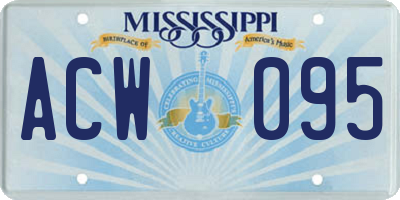 MS license plate ACW095