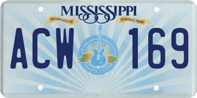 MS license plate ACW169