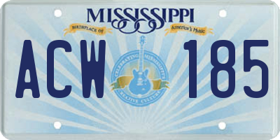 MS license plate ACW185