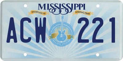 MS license plate ACW221