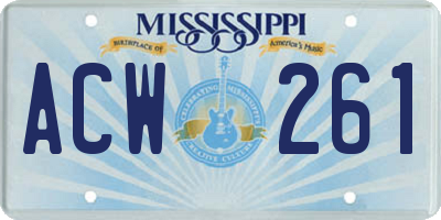 MS license plate ACW261