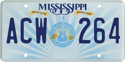 MS license plate ACW264