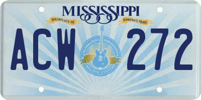 MS license plate ACW272