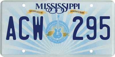 MS license plate ACW295