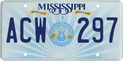 MS license plate ACW297