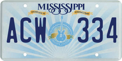 MS license plate ACW334