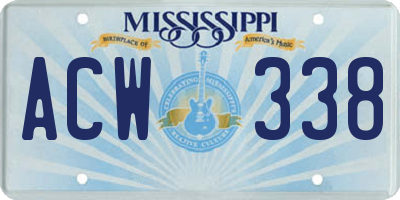 MS license plate ACW338