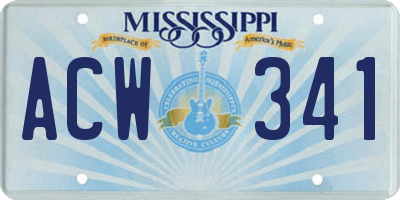 MS license plate ACW341