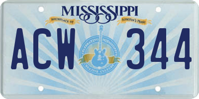 MS license plate ACW344