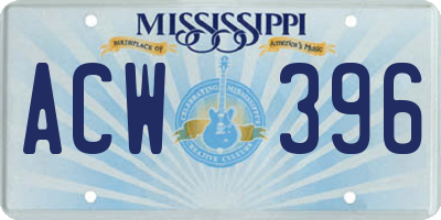 MS license plate ACW396