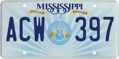 MS license plate ACW397