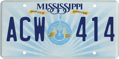 MS license plate ACW414