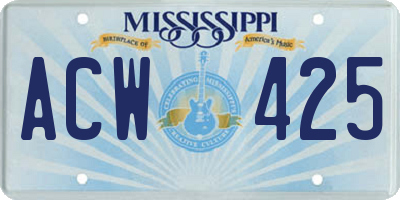 MS license plate ACW425