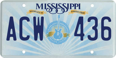 MS license plate ACW436