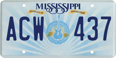 MS license plate ACW437