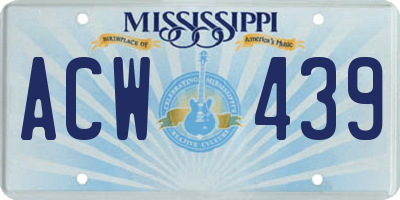 MS license plate ACW439