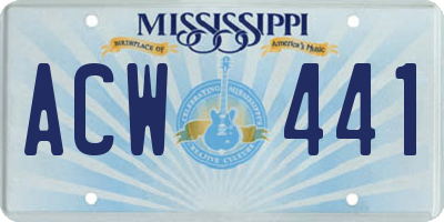 MS license plate ACW441