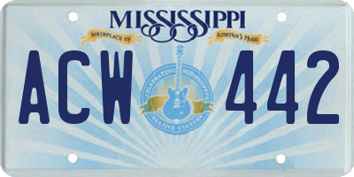 MS license plate ACW442