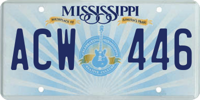 MS license plate ACW446