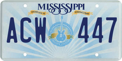 MS license plate ACW447