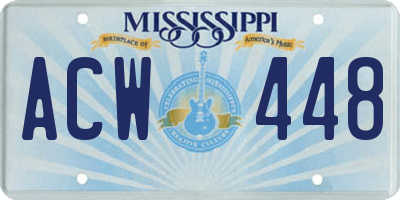 MS license plate ACW448