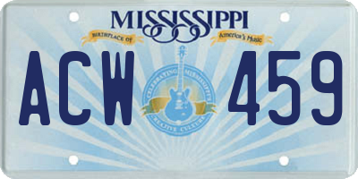 MS license plate ACW459