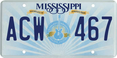 MS license plate ACW467