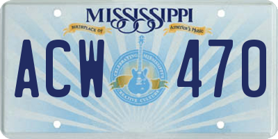 MS license plate ACW470