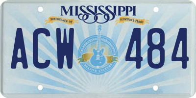 MS license plate ACW484