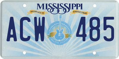 MS license plate ACW485