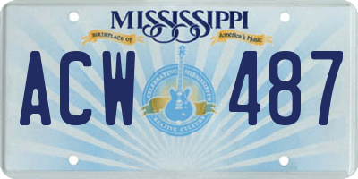 MS license plate ACW487