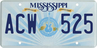 MS license plate ACW525