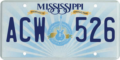 MS license plate ACW526