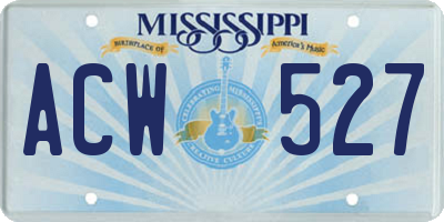 MS license plate ACW527